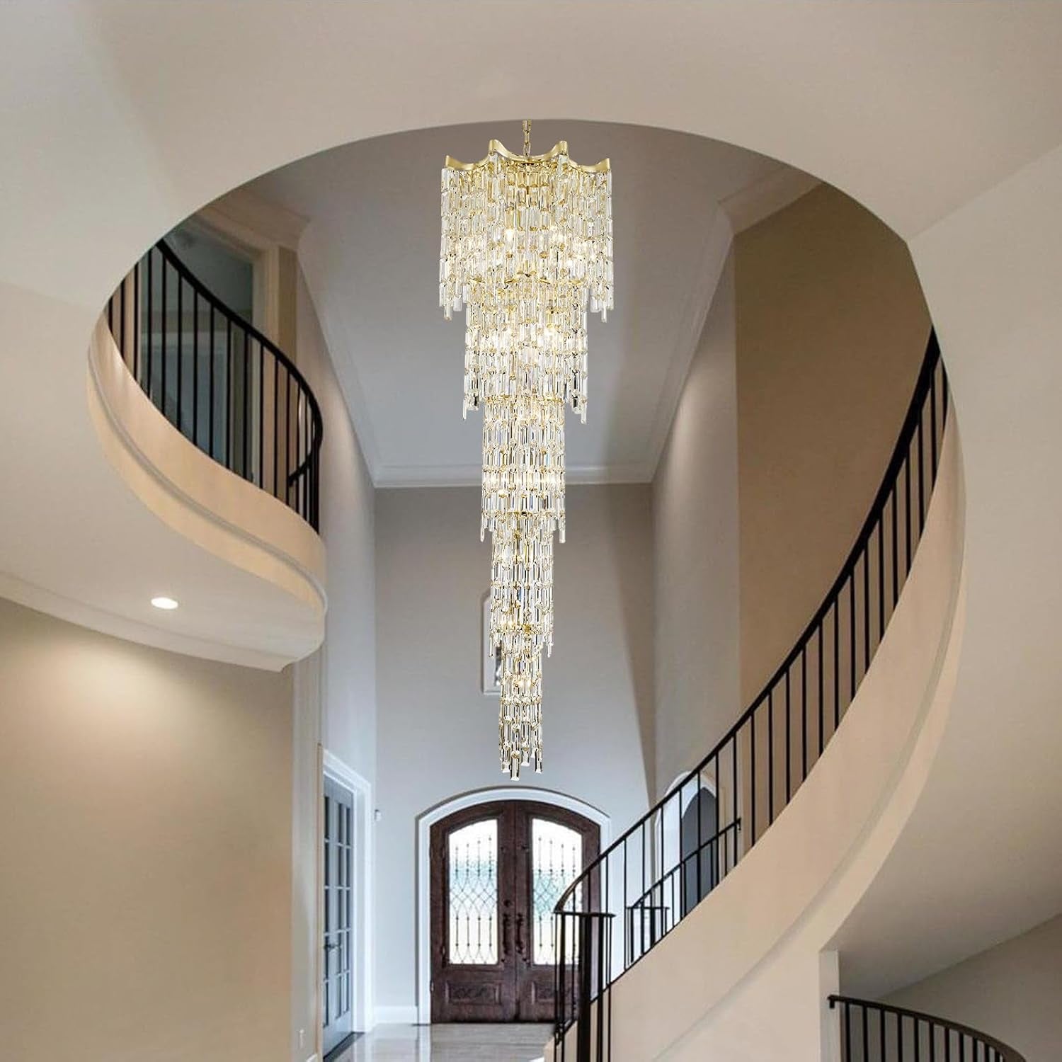 Seventy Nine Inch Gold Crystal Chandelier With K9 Crystals
